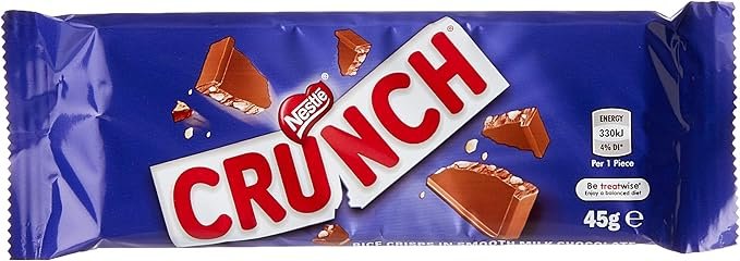 Nestle Crunch Chocolate Bar, 45 Grams x 36